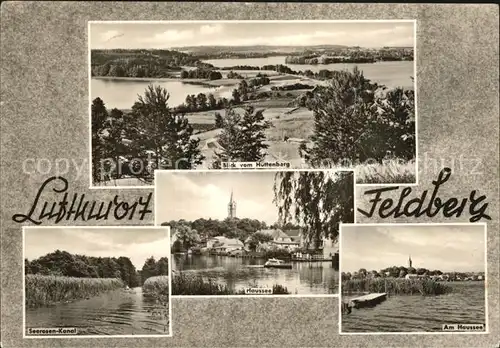 Feldberg Mecklenburg Blick vom Huettenberg Haussee Seerosen Kanal Kat. Feldberger Seenlandschaft