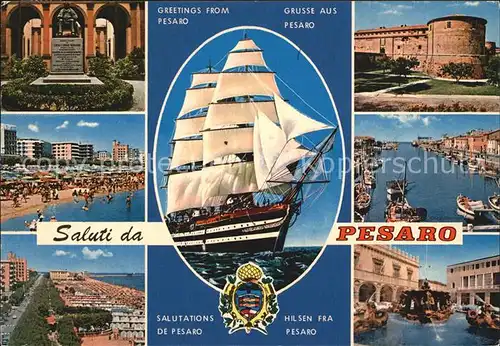 Pesaro Hafen Strand Segelschiff Kat. Pesaro