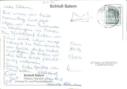 Salem Baden Schloss Salem Kat. Salem