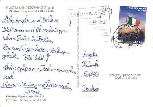 Foggia Motta Montecorvino Kat. Foggia