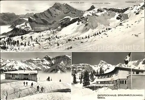 Braunwald GL Ortstockhaus Skigebiet Kat. Braunwald