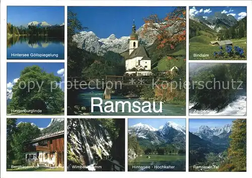 Ramsau Berchtesgaden mit Hindersee Bindalm Wimbachklamm  Kat. Ramsau b.Berchtesgaden
