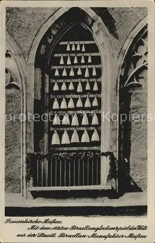 Meissen Elbe Sachsen Frauenkirche mit dem ersten Porzellanglockenspiel der Welt Kat. Meissen