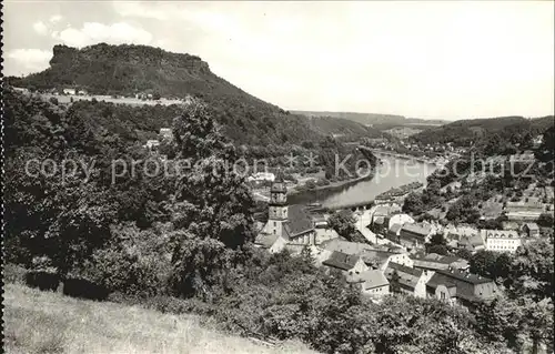 Koenigstein Saechsische Schweiz mit Lilienstein Kat. Koenigstein Saechsische Schweiz