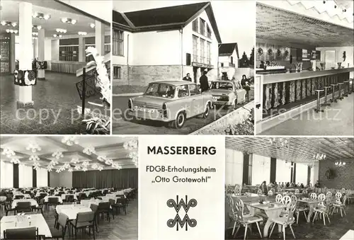 Masserberg FDGB Erholungsheim Otto Grotewohl Empfangshalle Cafe Bar Speisesaal Bauernstube Kat. Masserberg