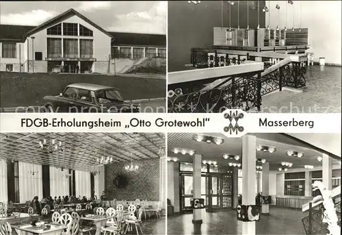 Masserberg FDGB Erholungsheim Otto Grotewohl Hallenbar Bauernstube Empfangshalle Kat. Masserberg