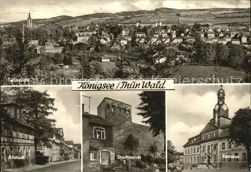 Koenigsee Thueringen Panorama Altstadt Stadtmauer Rathaus Kat. Koenigsee