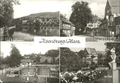 Ilsenburg Harz Forellenteich Thaelmannstr Freibad Park Kat. Ilsenburg Harz