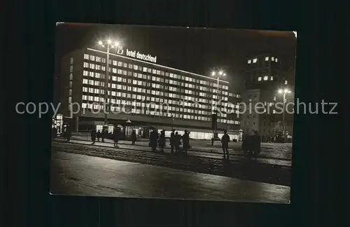 Leipzig Hotel Deutschland am Karl Marx Platz bei Nacht Kat. Leipzig