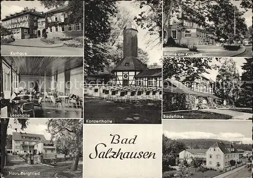 Bad Salzhausen Kurhaus Konzerthalle Badehaus Lesehalle Haus Bergfried Kat. Nidda