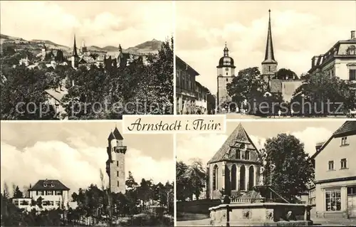 Arnstadt Ilm Kirche Turm Brunnen  Kat. Arnstadt