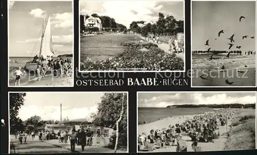 Baabe Ostseebad Ruegen Strandpromenade Moewe Segelboot  Kat. Baabe