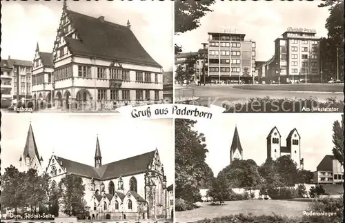 Paderborn Westerntor Paderanlagen Dom Rathaus Kat. Paderborn
