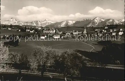 Scheidegg Allgaeu mit Hoch Ifen und Widderstein Kat. Scheidegg