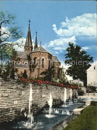 Eilendorf Aachen Brunnen mit Kirche Kat. Aachen