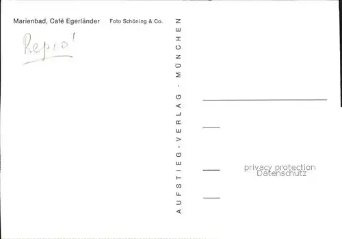 Marienbad Tschechien Boehmen Cafe Egerlaender Kat. Marianske Lazne