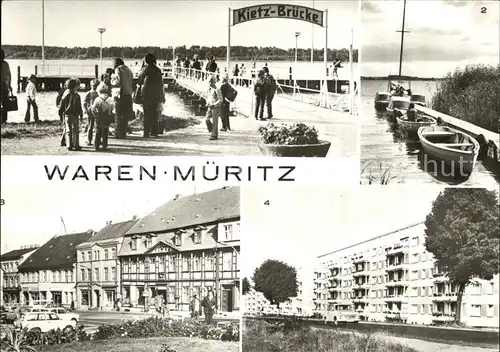Waren Mueritz Kietz Bruecke Mueritz Marktplatz Kat. Waren Mueritz