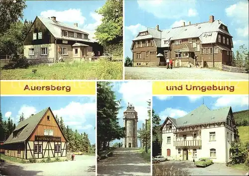 Auersberg Wildenthal und Umgebung Johanngeorgenstadt Gasthaus Berghotel Sosa Konsum Gaststaette Koehlerhuette Aussichtsturm Wildenthal FDGB Ferienheim Kat. Eibenstock