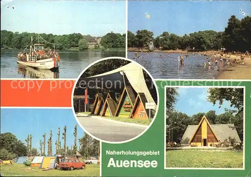 Leipzig Naherholungsgebiet Auensee HOG Haus Auensee Strandbad Campingplatz Gaststaette Intertreff Kat. Leipzig