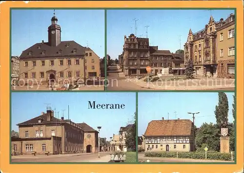 Meerane Rathaus Ernst Thaelmann Platz Bahnhof Gasthof Schwanefeld Kat. Meerane