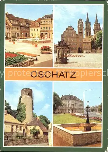 Oschatz Ernst Thaelmann Platz Museum Platz der DSF Brunnen Leipziger Platz Kat. Oschatz