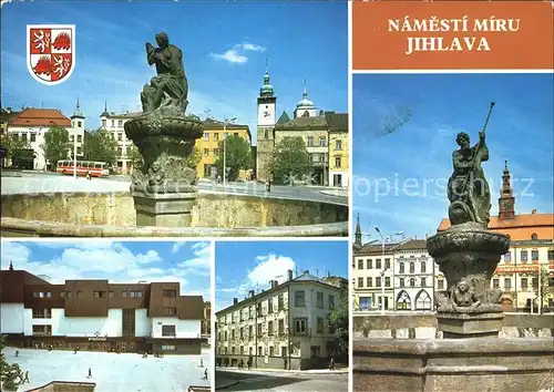 Jihlava Namesti Miru Friedensplatz Neptunbrunnen Kat. Jihlava