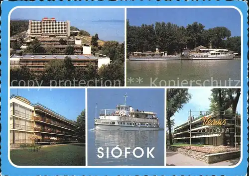 Siofok Hotels am Balaton Plattensee Dampfer Faehre Kat. Siofok