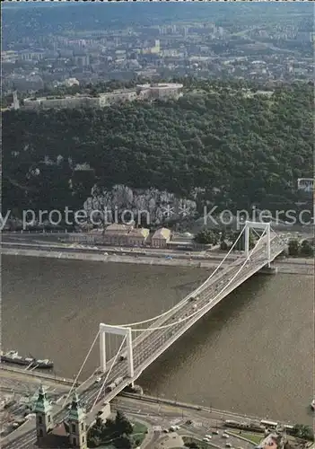 Budapest Elisabethbruecke Donau Fliegeraufnahme Kat. Budapest