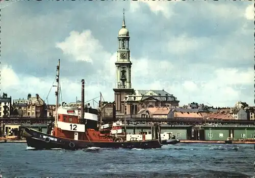 Hamburg Hafen Michaeliskirche Fischkutter Kat. Hamburg