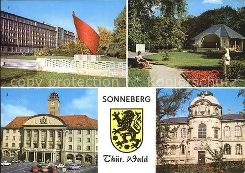 Sonneberg Thueringen Ehrenmal Karl Marx Strasse Stadtpark Rathaus Spielzeugmuseum Wappen Kat. Sonneberg
