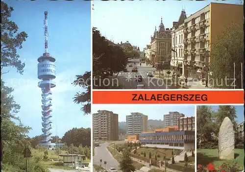 Zalaegerszeg Sendeturm Strassenpartie Denkmal Gedenkstein Kat. Zalaegerszeg