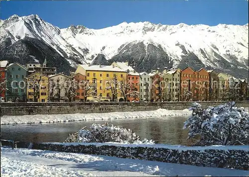 Innsbruck Innstrasse Winterpanorama Nordkette Kat. Innsbruck