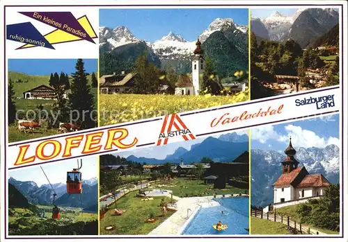 Lofer Loferer Alm Teufelssteg Gondel Antoniuskapelle Loferer Steinberge Kat. Lofer