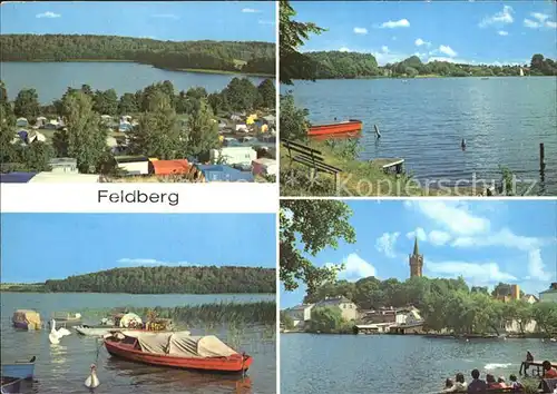 Feldberg Mecklenburg Campingplatz Huettenberg Breiter Luzin Haussee Bootshafen Kat. Feldberger Seenlandschaft