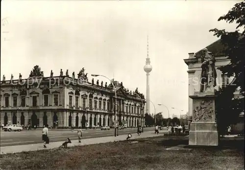 Berlin Hauptstadt der DDR unter den Linden Museum fuer deutsche Geschichte mit Fernseh und UKW Turm der deutschen Post Kat. Berlin
