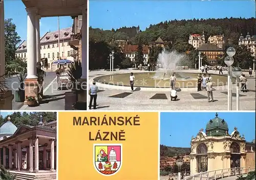 Marianske Lazne Mestskemu muzeu Kolonada M Gorkeho Zpivajici fontana Krizovy pramen Museum Kolonnade Fontaene Kat. Marienbad