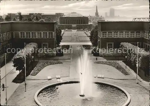 Duesseldorf Ehrenhof mit Planetarium Springbrunnen Kat. Duesseldorf