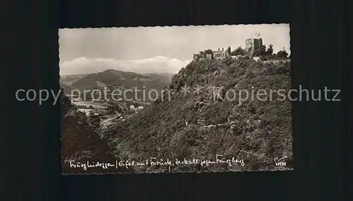 Nideggen Eifel Burg Brueck und Zerkall gegen Burgberg Kat. Nideggen