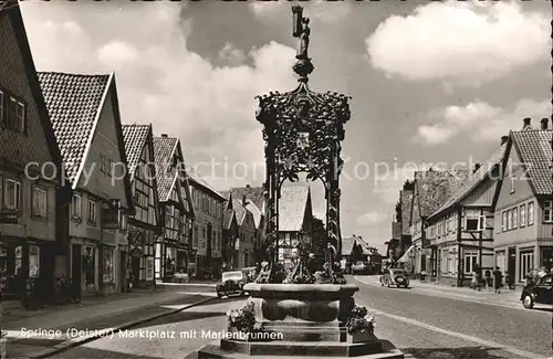 Springe Deister Marktplatz mit Marienbrunnen Kat. Springe