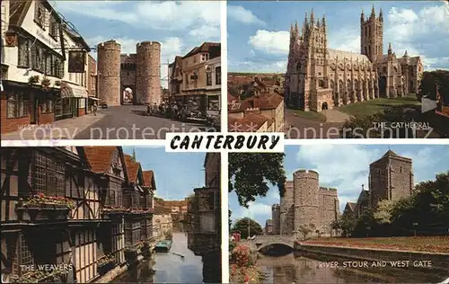 Canterbury UK Kathedrale West Gate The Weavers River Stour and West Gate Kat. Canterbury