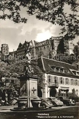 Heidelberg Neckar Madonnenbrunnen an dem Kornmarkt Kat. Heidelberg