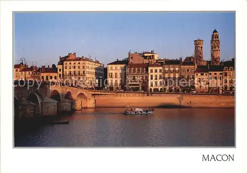 Macon Saone et Loire La Saone le Pont les Quais Kat. Macon