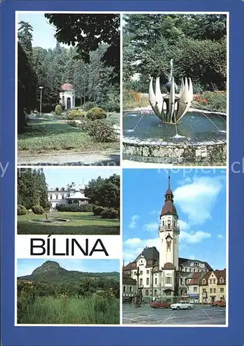 Bilina Bilin Tschechien Pramen Park s fontanou Dum J Fucik Boren u Bilini Radnice Kat. Bilin