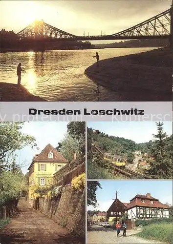 Loschwitz Blaues Wunder Koernerhaus Standseilbahn Faehrhaus Kat. Dresden