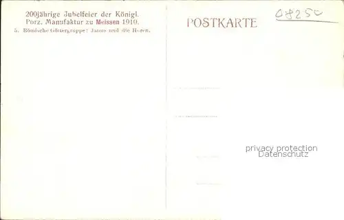 Meissen Elbe Sachsen 200jaehrige Jubelfeier der Kgl Porzellan Manufaktur 1910 Roemische Goettergruppe Kat. Meissen