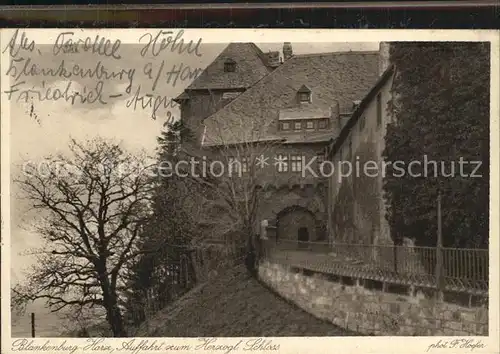 Blankenburg Harz Auffahrt Herzogliches Schloss Kat. Blankenburg