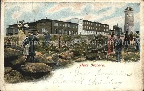 Brocken Brockenhaus Teufelskanzel Wanderer Kat. Wernigerode