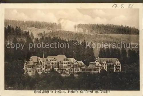 Schierke Harz Luftkurort Hotel Fuerst zu Stolberg Kat. Schierke Brocken