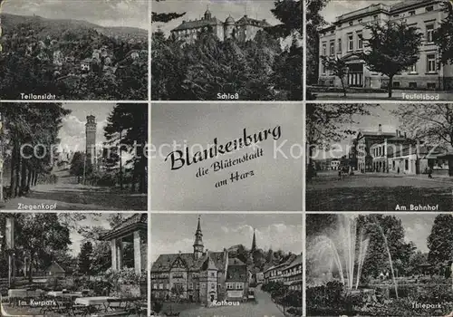 Blankenburg Harz Schloss Teufelsbad Ziegenkopf Bahnhof Kurpark Rathaus Thiepark Kat. Blankenburg