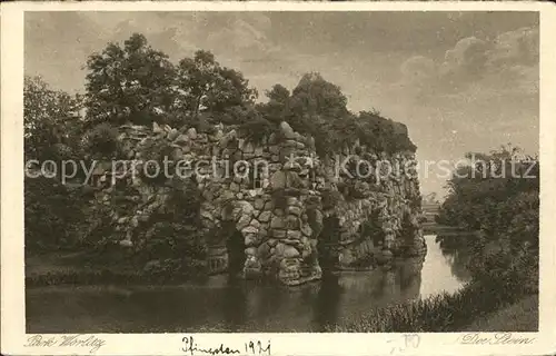 Woerlitz Woerlitzer Park Der Stein Felsen Kupfertiefdruck Kat. Woerlitz